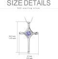 wholesale  Sterling Silver & Alexandrite Celtic Cross Necklace for Women - June Birthstone, 925 Silver with 14K Gold Plated, Dainty Religious Jewelry Gift-0-5