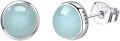 wholesale 925 Sterling Silver Larimar Stud Earrings Natural Heart Halo Gemstone -0-0