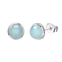 wholesale 925 Sterling Silver Stud Earrings-Aquamarine