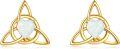 wholesale 14K Gold Emerald Opal Celtic Knot Stud Earrings Lucky Triangle Jewelry-0-0