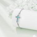 wholesale 925 Sterling Silver Turquoise Cross Memorial Urn Keepsake Bracelet with Funnel and Spatula Set-0-2