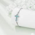 wholesale 925 Sterling Silver Turquoise Cross Memorial Urn Keepsake Bracelet with Funnel and Spatula Set-0-2