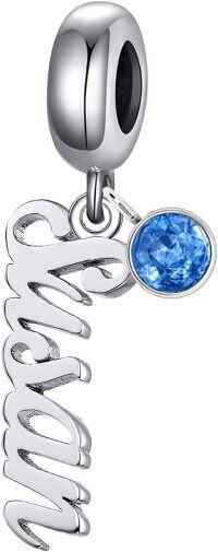 wholesale 18K Gold Plated Copper Birthstone Personalized Name Charm Bracelet for Women Men Custom Initial Letter Symbol Date Gift for Valentine Christmas Birthday Anniversary-Gold Plated Copper-silver color