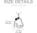 wholesale 925 Sterling Silver Dachshund Love You Forever Paw Print Heart Pendant Necklace for Women Dog Lovers -0-2