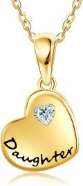 wholesale 14K Gold Solid Gold Mother Daughter Necklace with Small Heart Pendant - Gifts for Women and Girls-0-0