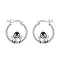 wholesale 925 Sterling Silver Penguin Huggie Hoop Earrings for Women Girls-0-0