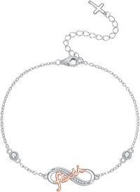 wholesale 925 Sterling Silver Infinity Faith Hamsa Charm Bracelet s for Women-Infinity Faith