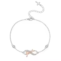 wholesale 925 Sterling Silver Infinity Faith Hamsa Charm Bracelet Wholesale s for Women-Infinity Faith