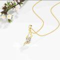 wholesale 14K Yellow Gold Marquise Moissanite Pendant Necklace, Elegant Flowing Design, Gift Box-0-1