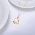 wholesale 14K Gold Heart-Shaped Love Pendant Necklace with Chain - 14K Gold  for Her (Length: Adjustable from 37 to 49 cm)-0-5