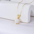 wholesale 14K Gold Freshwater Pearl Pendant Necklace with 9mm Round Cultured Pearls and Chain - Elegant Women's Fine Idea-0-2