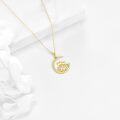 wholesale 14K Gold Cat Heart Pendant Necklace for Women - Mothers Day Gifts-0-4