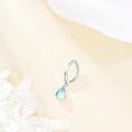 wholesale 925 Sterling Silver Dangle Clicker Belly Button Ring with Teardrop Opal Stone for Women Simple Reverse Navel Rings Body Jewelry-0-1