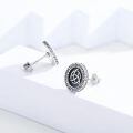 wholesale 925 Sterling Silver Celtic Triquetra Runic Alphabet Oxidized Zircon Stud Earrings-0-2