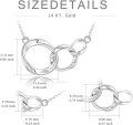 TOUPOP 14K Yellow White Rose Gold Three Circle Generation Necklace For Women-0-3
