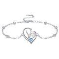 wholesale 925 Sterling Silver Horse Heart Birthstone Bracelet Jewelry Gift for Women-0-0