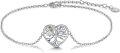 wholesale 925 Sterling Silver Heart-Shaped Tree of Life CZ Adjustable Bracelet-0-2
