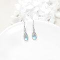 wholesale 925 Sterling Silver Rainbow Moonstone Celtic Knot Drop Dangle Leverback Earrings-0-2