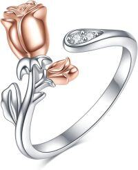 wholesale 925 Sterling Silver Adjustable Ring for Women Fashion Jewelry Gift for Wife Darling-Rose Rings