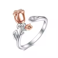 wholesale 925 Sterling Silver Adjustable Ring for Women Fashion Jewelry Gift for Wife Darling-Rose Rings