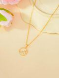 TOUPOP 14k Solid Gold Mustard Seed Stone Mountain Pendant Necklace-0-4