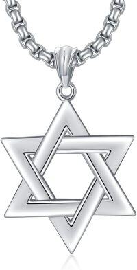 wholesale 925 Sterling Silver Star of David Pendant for Men's Jewelry Necklaces-Silver