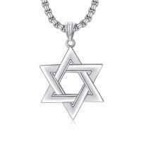 wholesale 925 Sterling Silver Star of David Pendant for Men's Jewelry Necklaces-Silver