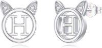 wholesale 14K Gold Plated 925 Sterling Silver 0 06cttw Natural Cubic Zirconia Initial Stud Earrings A Z-H