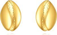 wholesale 14K Gold Cowrie Shell Stud Earrings for Women Gift Ideas-Seashell Stud Earrings