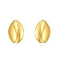 wholesale 14k Gold Polished Cowrie Shell Stud Earrings For Women-0-0