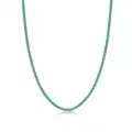 wholesale 925 Sterling Silver Green Cubic Zirconia Tennis Necklace 14-26 Chain Length  for Women and Men-0-4