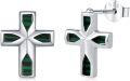wholesale 925 Sterling Silver Green Stone Cross Stud Earrings for Women-0-0