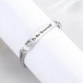 wholesale 925 Sterling Silver To Be Yourself Inspirational Quote ID Bar Chain Link Bracelet-0-2