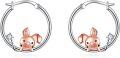 wholesale 925 Sterling Silver Rose Gold Plated Pig Charm Hoop Earrings with Cubic Zirconia Accents-0-0