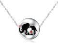 wholesale 925 Sterling Silver Elephant Family Keepsake Jewelry for Women - 18 Chain Length (Black & Red)-0-0