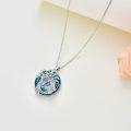 wholesale 925 Sterling Silver Tree of Life Hummingbird Pendant Necklace with Blue Crystal Memorial Keepsake Jewelry for Women-0-3