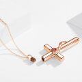 wholesale Rose Gold Plated 925 Sterling Silver with Birthstone Cross Urn Necklace for Ashes – Cremation Jewelry with 10K Chain, Keepsake Memorial Gift-0-3