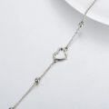 wholesale 14K Gold Heart-Shaped Anklet with Cubic Zirconia Stones and Adjustable Chain Length for Women (7-10)-0-2