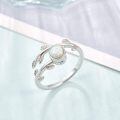 wholesale 925 Sterling Silver Leaf Wrapped Opal Spinner Adjustable Ring-0-1