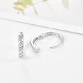 wholesale 925 Sterling Silver Cubic Zirconia Wave Huggie Hoop Earrings for Women and Men-0-2