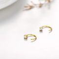 wholesale Gold 10mm Half Hoop Diamond Stud Earrings for Women - Hypoallergenic-0-0