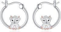 wholesale 925 Sterling Silver Highland Cow Huggie Hoop Earrings for Women Girls-Highland Cow