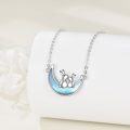 wholesale 925 Sterling Silver Moon & Rabbit Family Pendant Necklaces for Women Girls -0-2