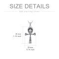 wholesale 925 Sterling Silver Oxidized Egyptian Ankh Cross Lotus Pendant Necklace For Women-0-3