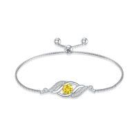 wholesale 925 Sterling Silver Birthstone Dainty Infinity Bracelet for Women-11-Nov.-Citrine