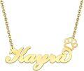 wholesale 925 Sterling Silver Personalized Name with Pet Paw Print Charm Pendant Necklace for Women Girls Customizable Gifts (Cute Puppy)-0-1