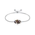wholesale 925 Sterling Silver Abalone Shell Square Charm Adjustable Bolo Bracelet for Women-0-90