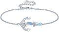 wholesale 925 Sterling Silver Anchor & Mermaid Charm Anklet/Anklet - Coastal Oceanic Jewellery Gift for Her-0-0