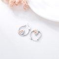 wholesale 925 Sterling Silver Girl With Dog Hoop Earrings-0-2