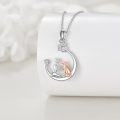wholesale 925 Sterling Silver Moon & Girl with Dog Pendant Necklace s for Women-0-4